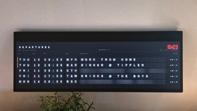 Departure Board - табло вылетов на кухне: календарь семьи и погода на стенном экране